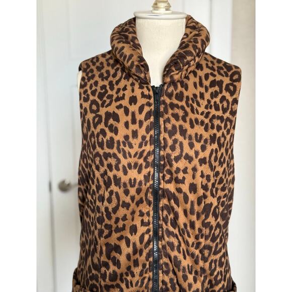 Love Token Vest Womens Small Leopard Print Puffer - Picture 5 of 9